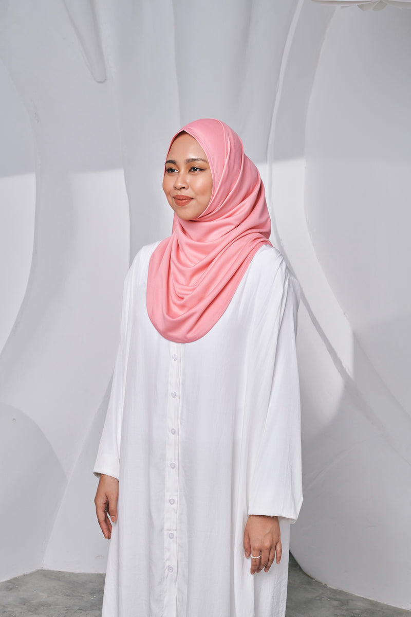 Semi-instant Jersey Shawl in Coral Pink