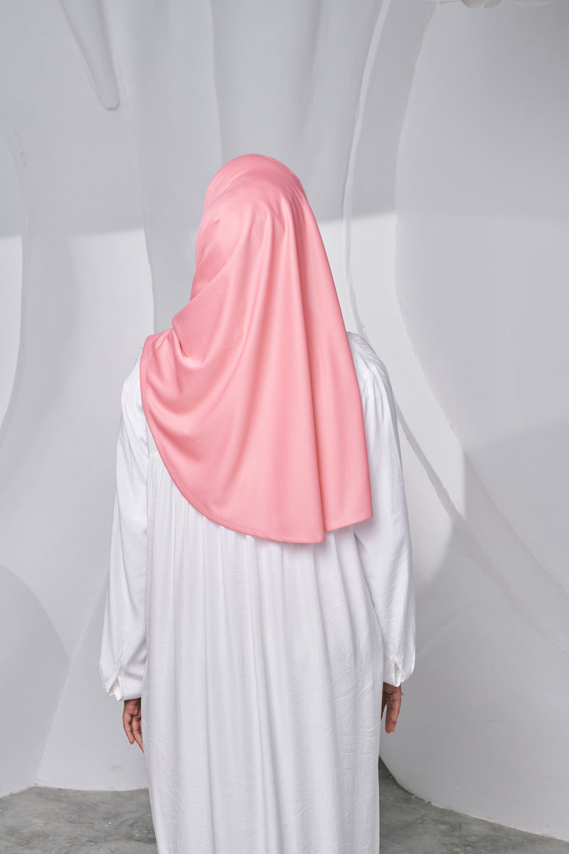 (NEW) Semi-instant Jersey Shawl in Coral Pink